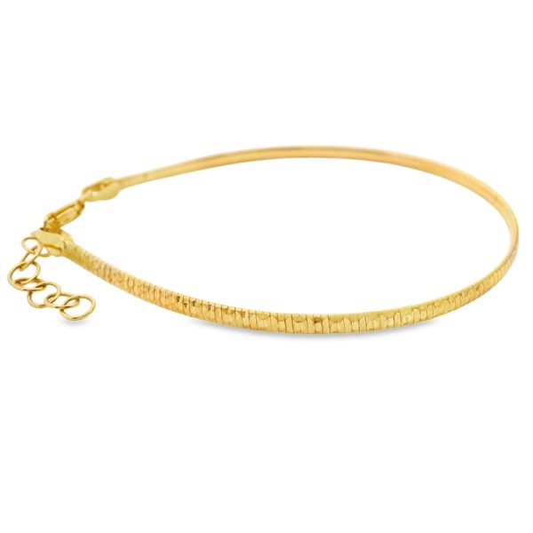 18K Gold Round Snake Chain Bracelet with Extender GB076