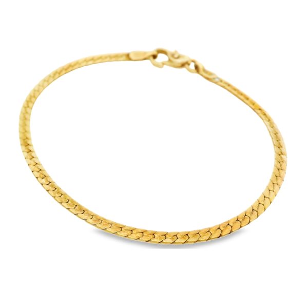 18K Yellow Flat Flexible 'Liquid Gold' Bracelet GB075