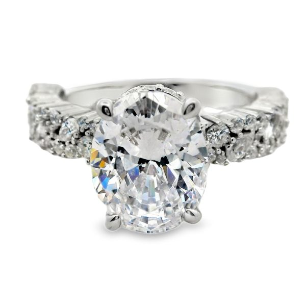 Argento Luxe: Dazzling 3 Carat Oval CZ Solitaire Ring SR004