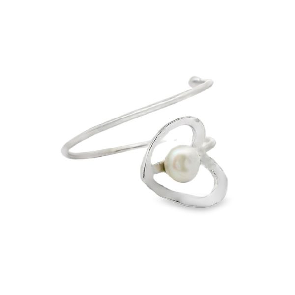 Heart Pearl Adjustable Wrap Ring | 925 Sterling Silver SR0090-4