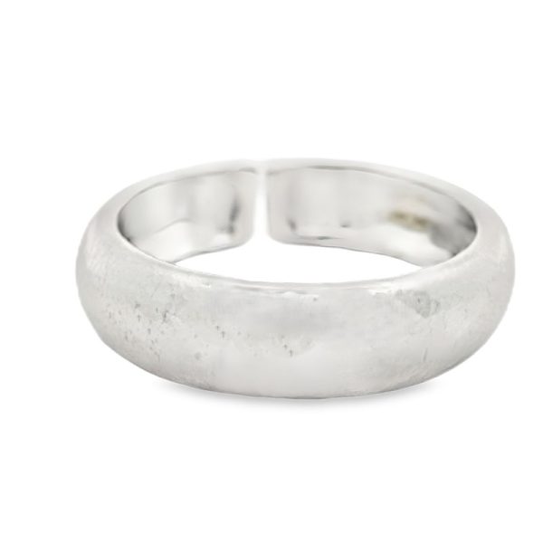 Sterling Silver Hammered Ring with Rhodium Plating SR012