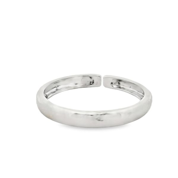Sterling Silver Hammered Ring with Rhodium Plating SR013-1