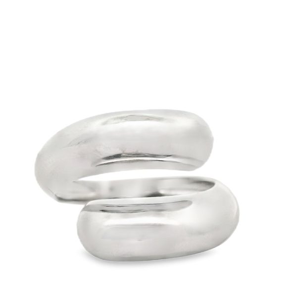 Rhodium Plated Sterling Silver Sculptural Wrap Ring SR016-1