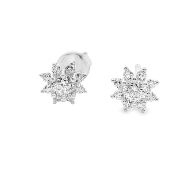 9K Gold Cubic Zirconia Stud Earrings GE010-3