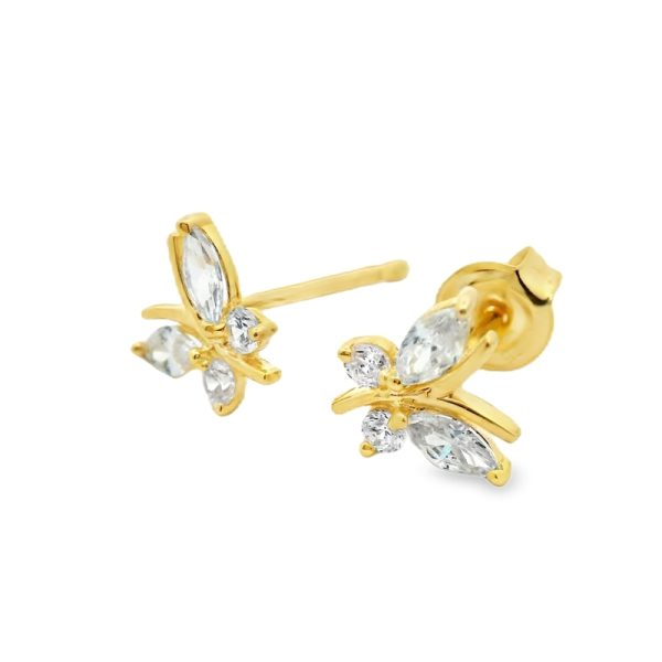 9K Gold Cubic Zirconia Stud Earrings GE010-5