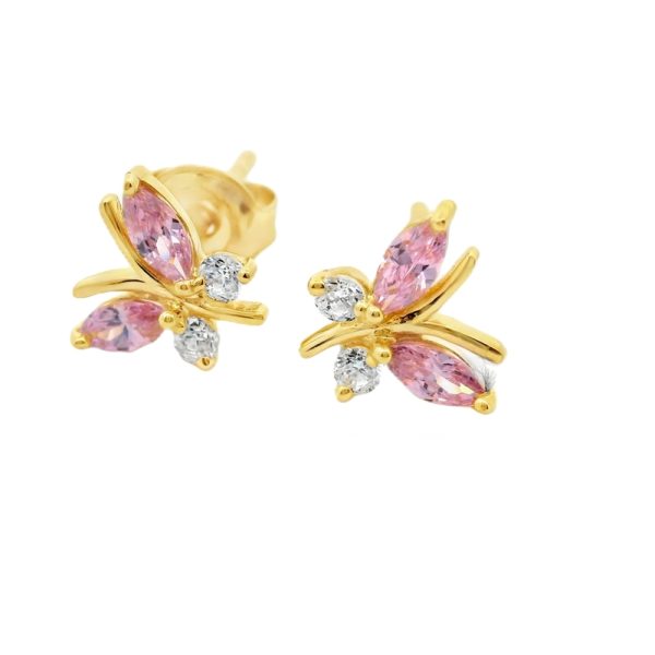 9K Gold Cubic Zirconia Stud Earrings GE010-4