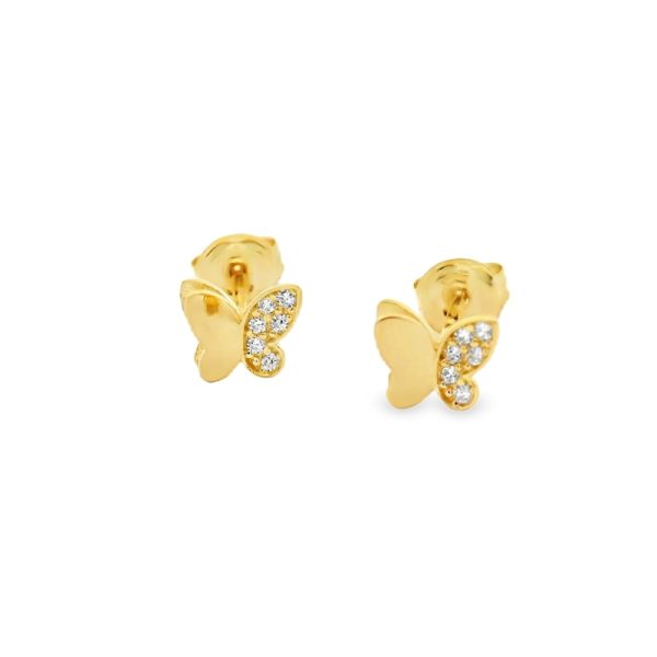 9K Gold Cubic Zirconia Stud Earrings GE012-3