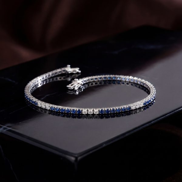 18K Gold Sapphire Tennis Bracelet GBD038-1