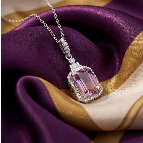Ametrine 18K Gold Pendant | Luxury Diamond Necklace GPD054