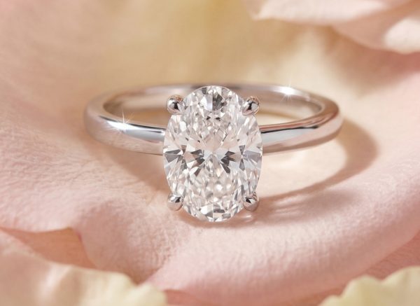 18K Gold Lab-Grown Diamond Ring | 1.57ct Oval Solitaire GRS058