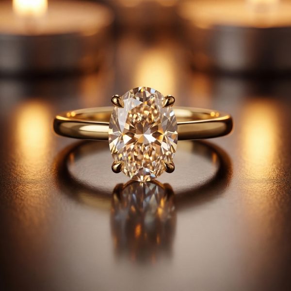 18K Gold Lab-Grown Diamond Ring | 1.59ct Oval Solitaire GRS059