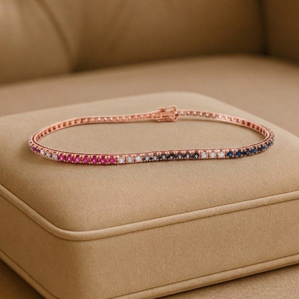 18K Gold Sapphire Tennis Bracelet | A Spectrum of Luxury GBD048