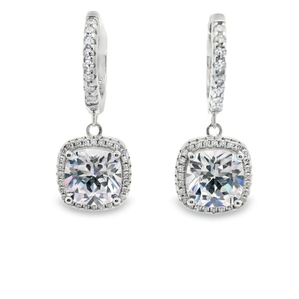 Silver CZ Drop Earrings | Premium Sterling Silver Sparkle SE040
