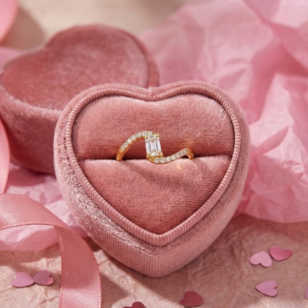 Baguette & Brilliant Cut Bypass Diamond Ring |14K Gold GRS056