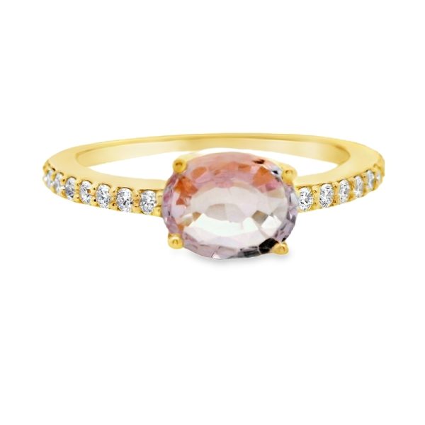 18K Gold Diamond Pink Sapphire Ring GRD048-1