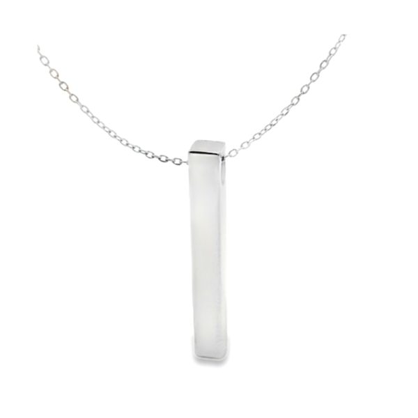 Sleek Custom Engraving Bar Pendant 18K Gold Necklace GP088-1
