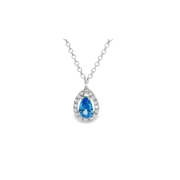 Pear Drop CZ Halo Necklace | 925 Sterling Silver SP026-2