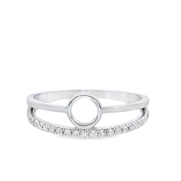 Modernist Double Band Ring with Diamond Pave | 14K GRD0521