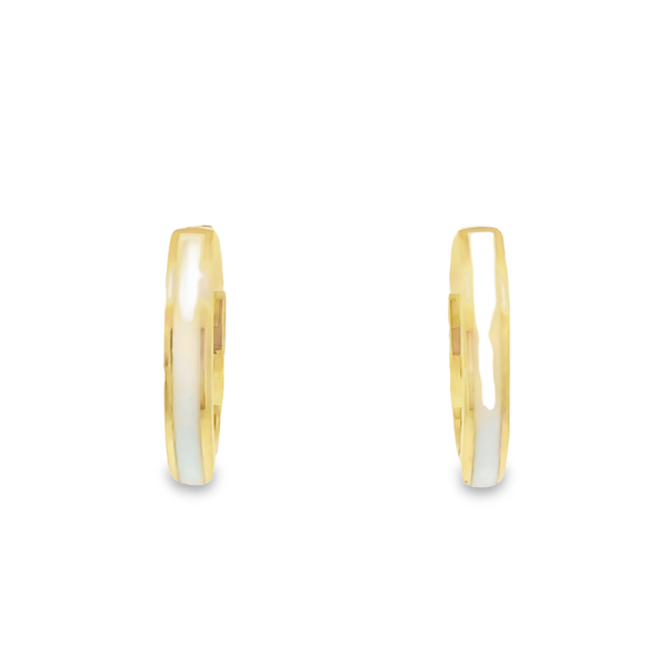 Hoop Earrings with Enamel Accents in18K Gold GE074