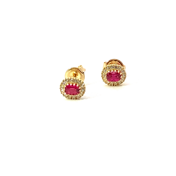 9K Gold Halo Stud Earrings GE0611