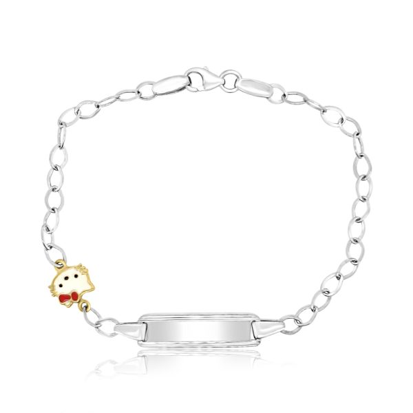 9K White Gold Hello Kitty Baby's Identity Bracelet GB067