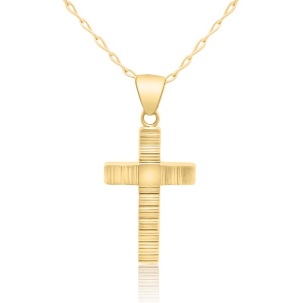 18K Gold Classic Cross Pendant for Men & Women GC015