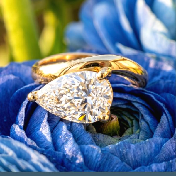 Lab-Grown 2.03-Karat Pear Diamond Ring | 18K Gold GRSL218