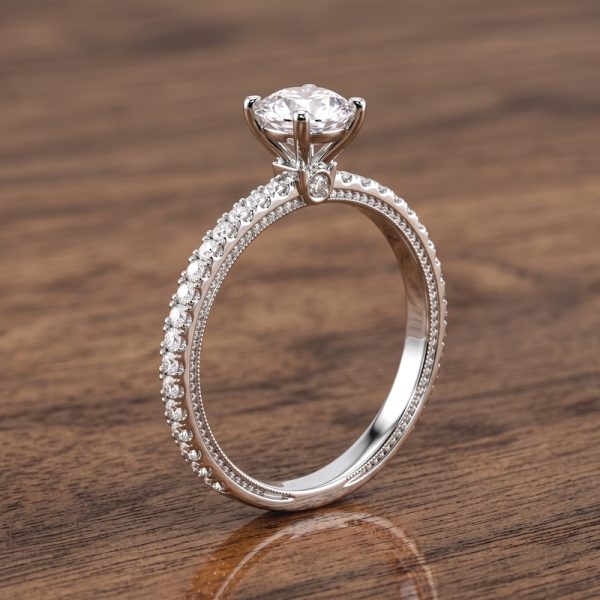 Dazzling Pavé Diamond Ring in 18K Gold | GIA Certified GRS228