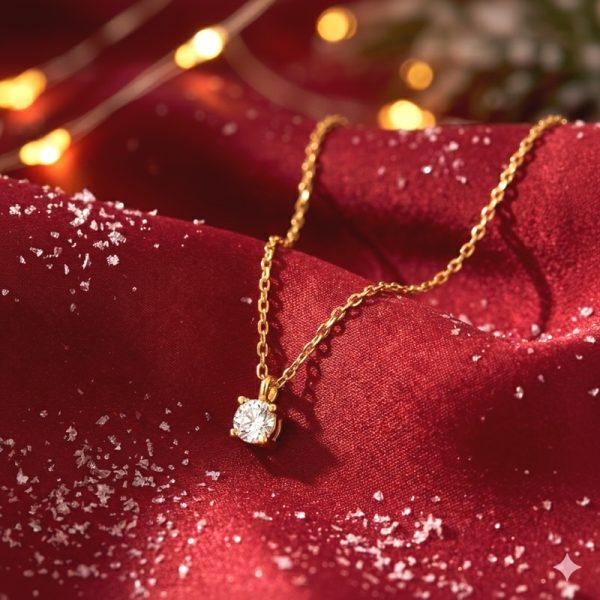 Natural Diamond Gold Pendant | 18K Gold Necklace GPD058