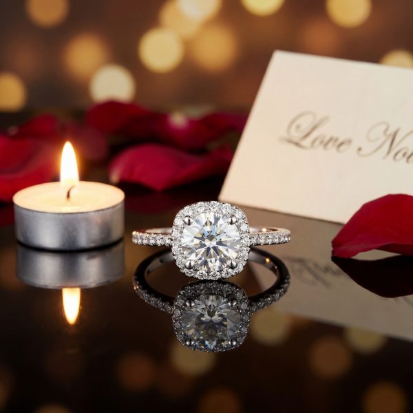 1.01 Carat Lab Grown Diamond Halo Ring | 18K Gold GRSL202