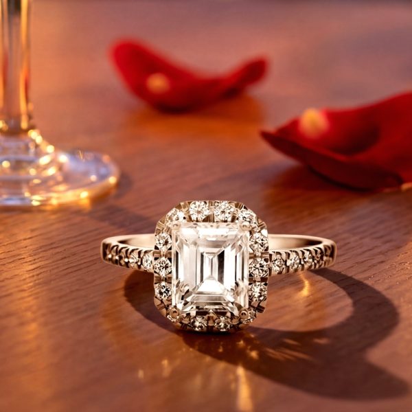 18K Emerald-Cut Engagement Ring | 1.08ct IGI Certified GRS203