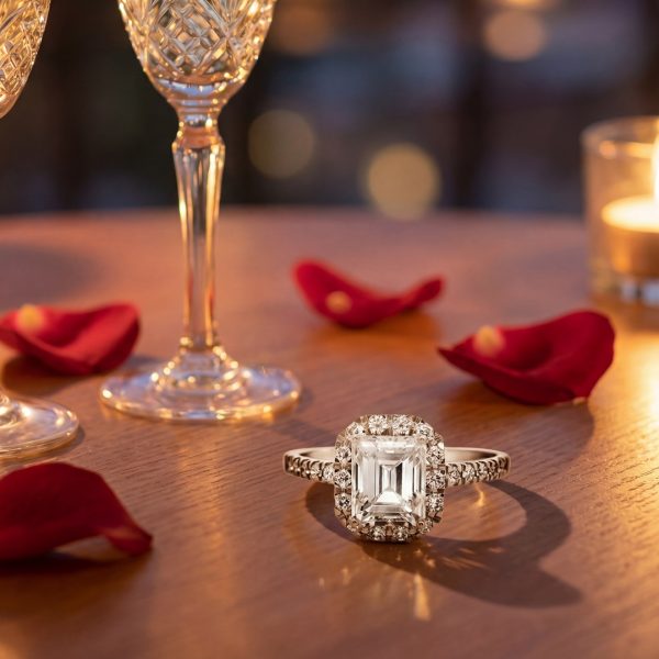 18K Emerald-Cut Engagement Ring | 1.08ct IGI Certified GRS203