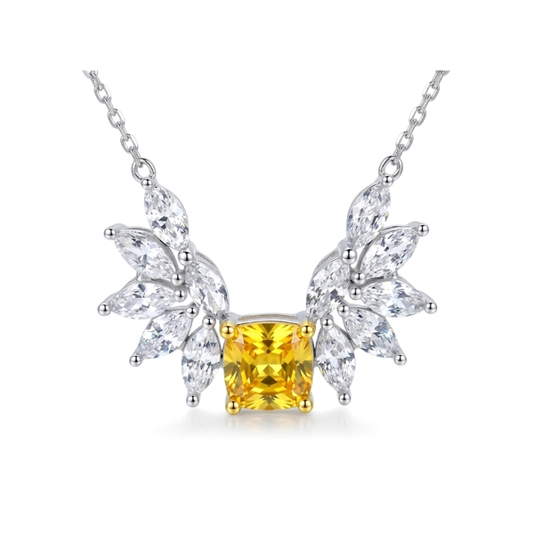 Radiant Angel Wing Citrine-Tone Necklace | Sterling Silver SP032