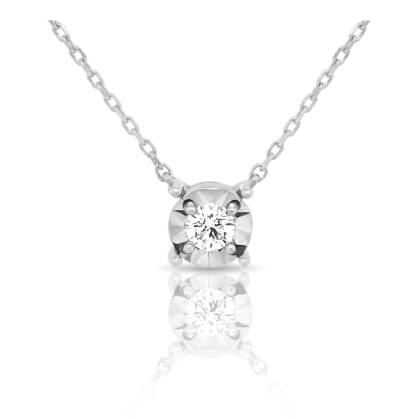 18K White Gold Diamond Necklace | 0.10ct VS Clarity GPD061