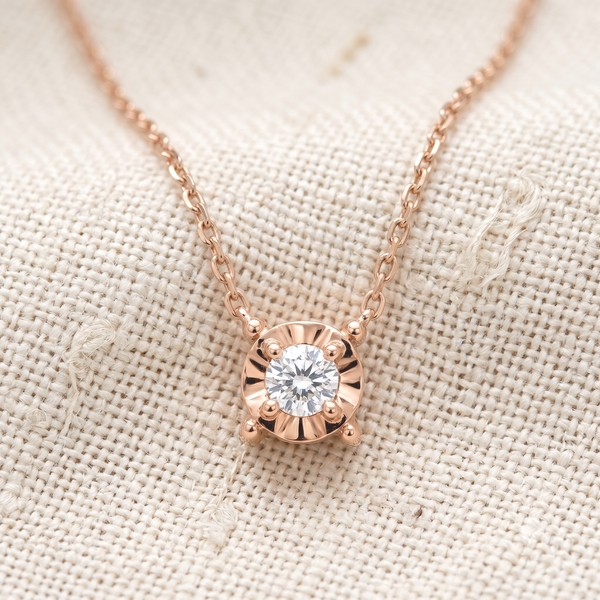 18K Rose Gold Diamond Necklace | 0.10ct VS Clarity GPD056-1