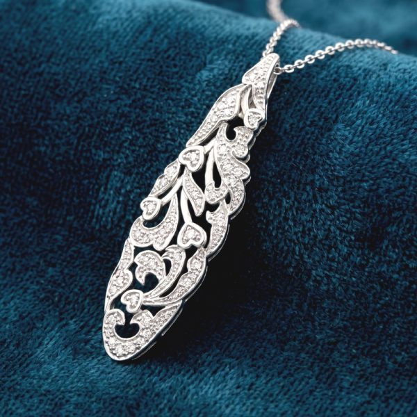 9K Gold Filigree Diamond Necklace | 0.70cts Diamonds GPD063