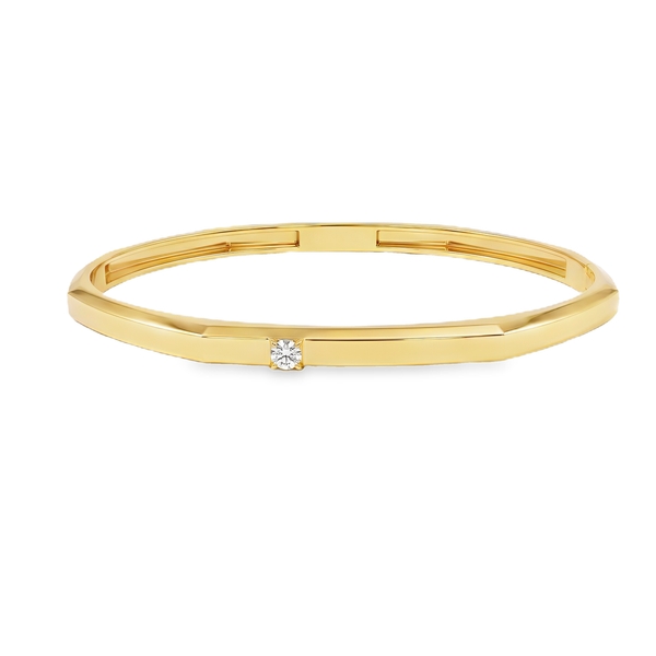 18K Yellow Gold Diamond Slim Octagonal Bangle GBD057