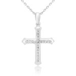 18K Gold Diamond Cross Pendant GPD020C