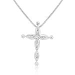 18K Gold Diamond Cross Pendant GCD002