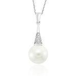 18K Gold South Sea Pearl Diamond Pendant GPD034A
