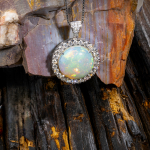 18K Gold Opal Diamond Pendant GPD200