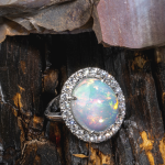 18K Gold Opal Diamond Ring GRD116