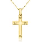 18K Gold Cross Pendant GC070