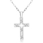 18K Gold Cross Pendant GC074W