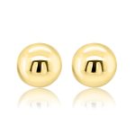 18K Yellow Gold Essential High-Polish Ball Stud Earrings GE008