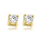 9K Gold Cubic Zirconia Stud Earrings GE068