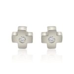 18K Gold Diamond Earrings GED007W