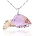 Exquisite Hand-Carved Ametrine Fish Pendant / 18K Gold GP091