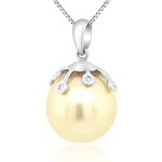 18K Gold South Sea Pearl Diamond Pendant GPD081
