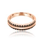 Bold 9K Rose Gold & Black Cubic Zirconia Eternity Ring GR060